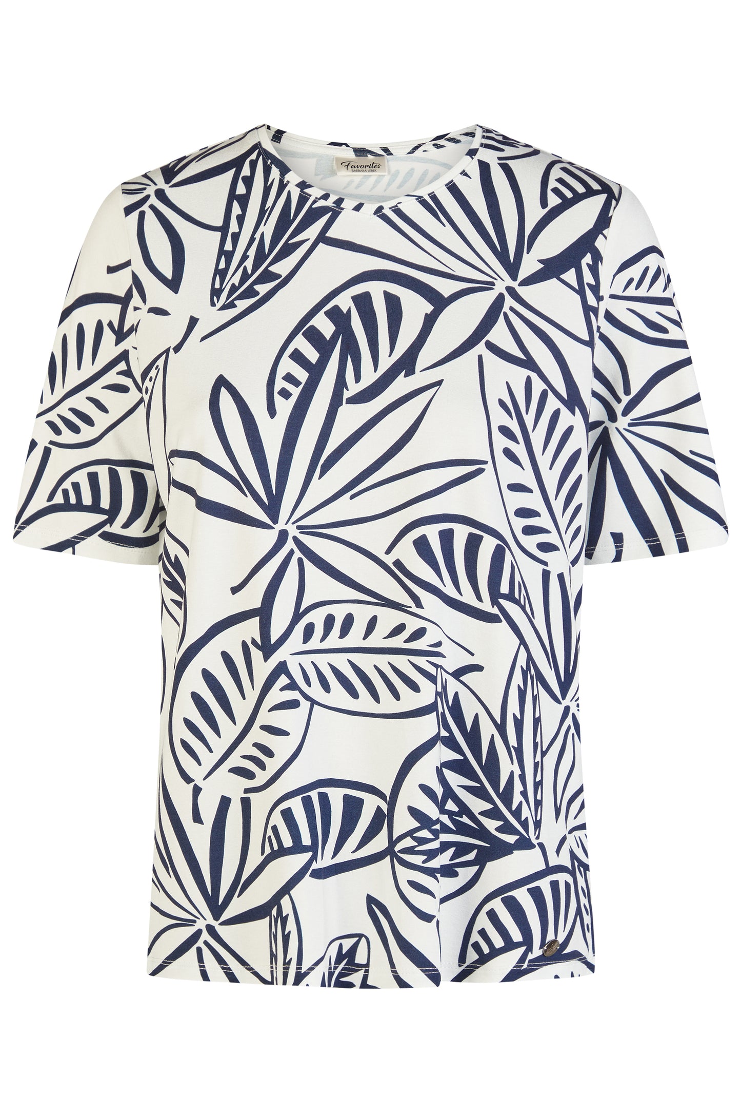 Barbara Lebek Leaf Print Top Navy 55690062-870