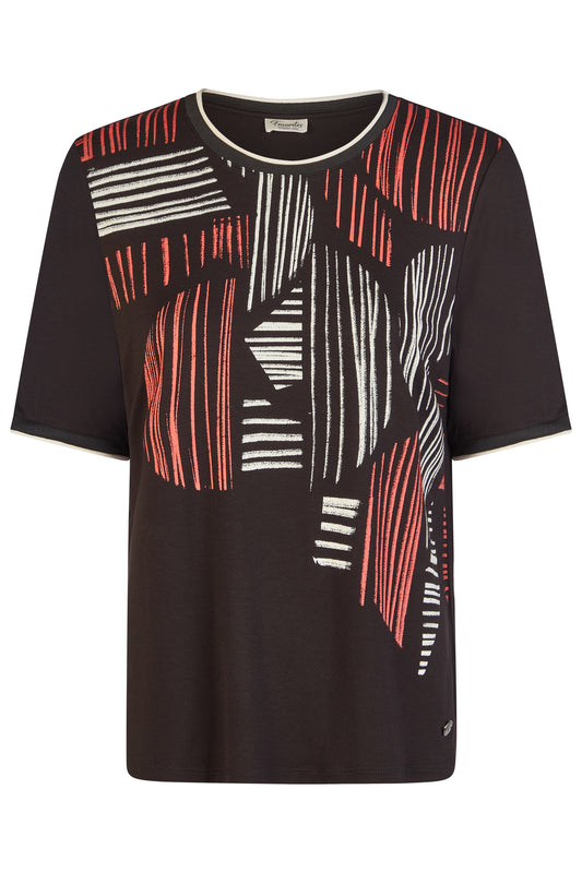 Barbara Lebek Geometric Print Top Black 56220062-999