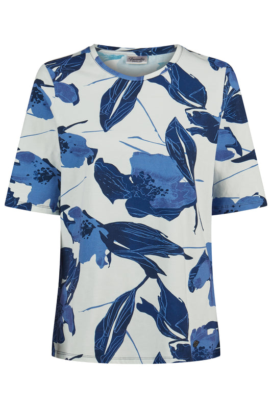 Barbara Lebek Floral/Leaf Print Top Navy 56660062-870
