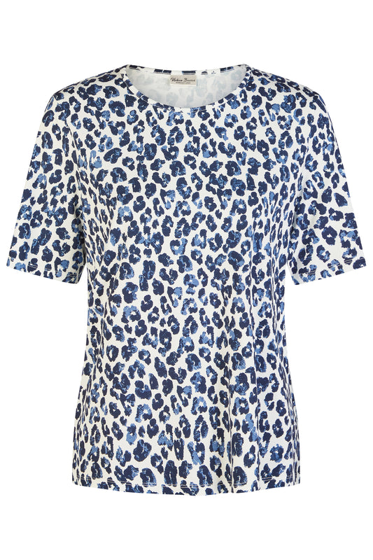 Barbara Lebek Animal Print Top Navy 61500062-870