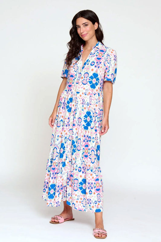 Bariloche Floral Print Dress Fuchsia Alesanco