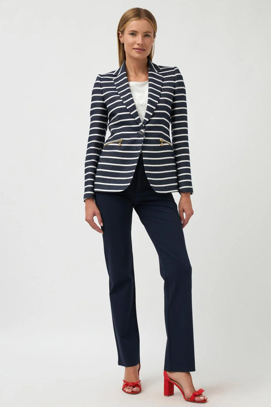 Bariloche Casares Slim Fitting Striped Blazer Navy/White Casares