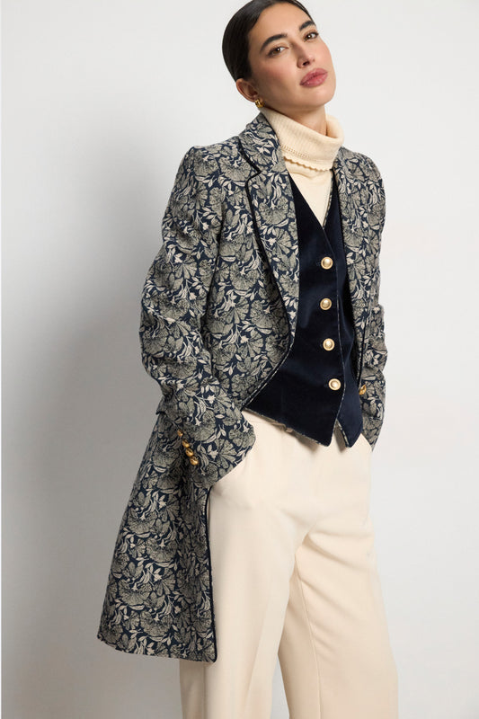 Bariloche Floral Figueres Coat Navy