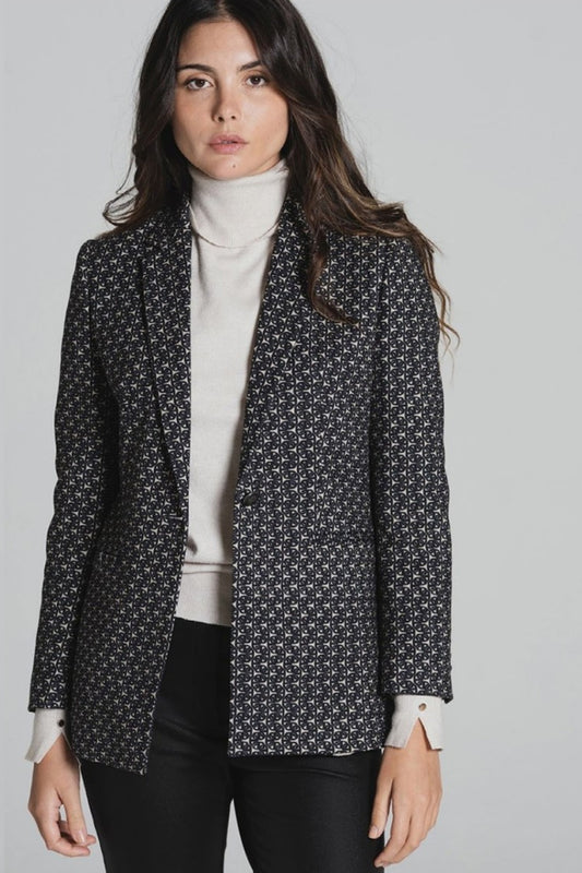 Bariloche Patterned Blazer Black Litoral