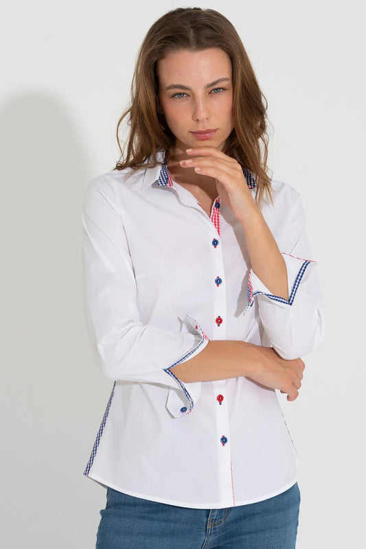 Bariloche Checked Detail Shirt White Fragata