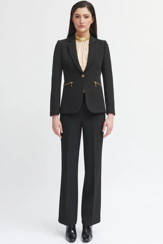 Bariloche Tailored Jewel Button Detail Tanya Blazer Black Tanya
