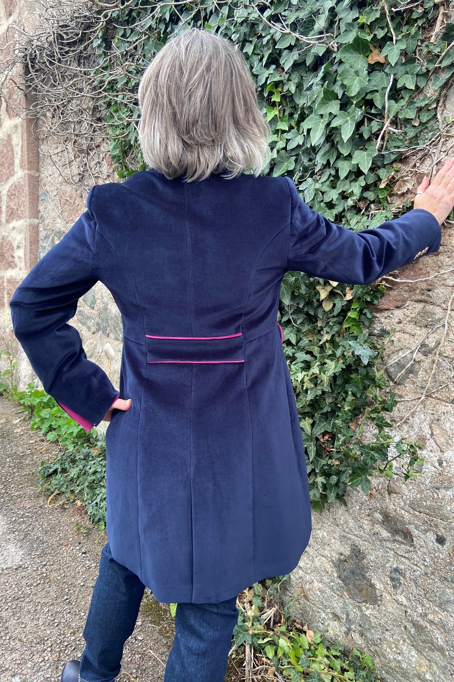 Bariloche Military Style Velvet Jacket Navy Carcesa/58