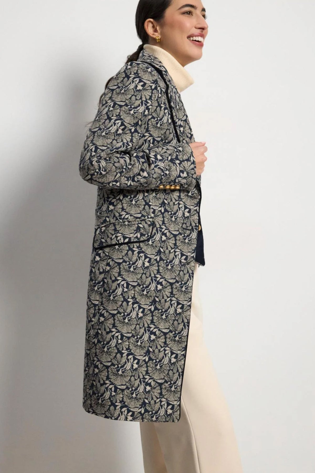 Bariloche Floral Figueres Coat Navy