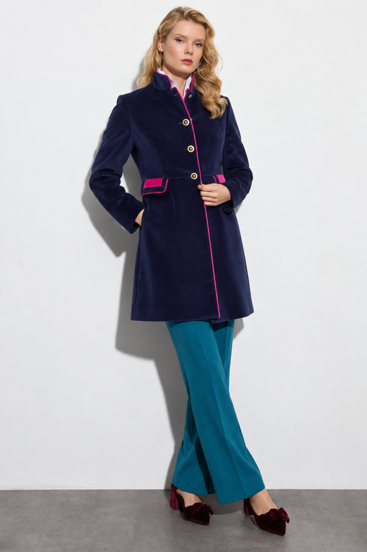 Bariloche Military Style Velvet Jacket Navy Carcesa/58