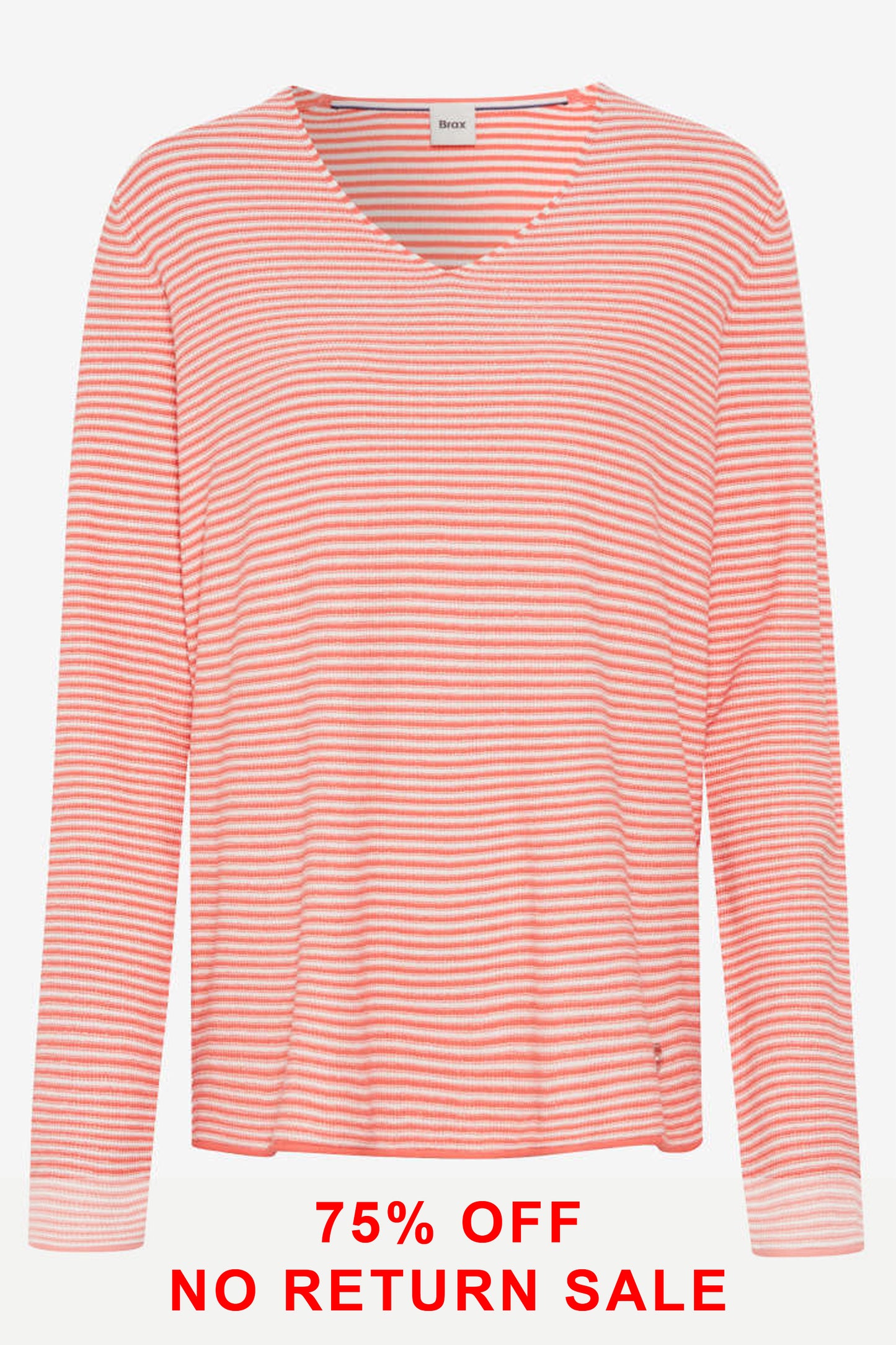 Brax Lesley Stripe Fine Ribbed Sweater Watermelon 90185400-36-5198-45