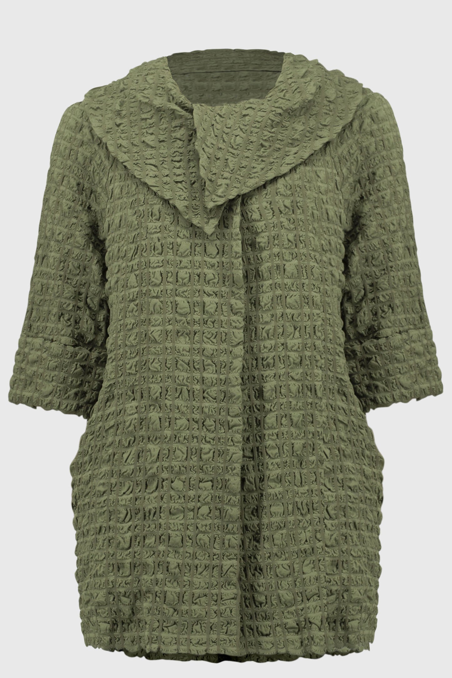 Joseph Ribkoff Bubble Jacquard Trapeze Coat Cactus 251234-4371