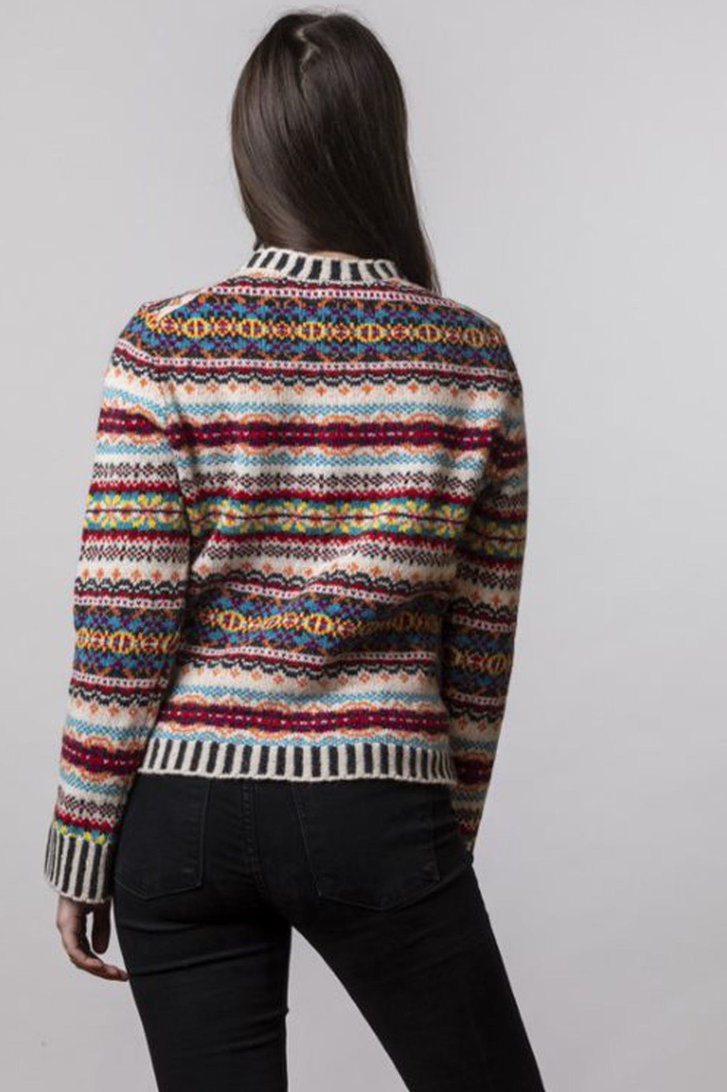 ERIBE Westray Fairisle Stripe Cardigan Firefly C4199