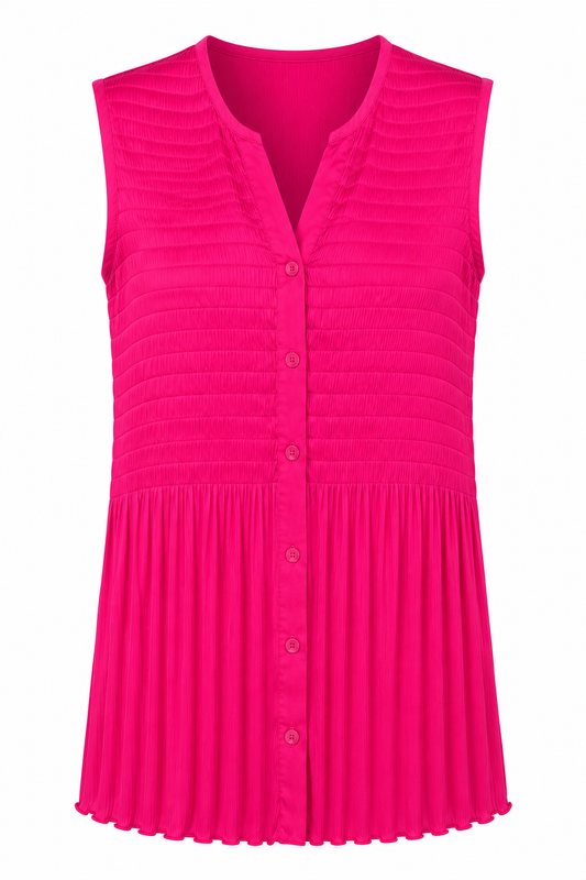 Tinta Pleat Detail Blouse Fuchsia Xoana25