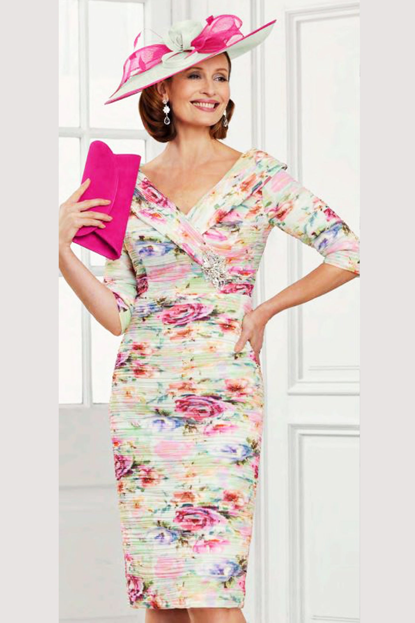 Condici Crossover Floral Dress - Floral Print/Pastel - 11400-346