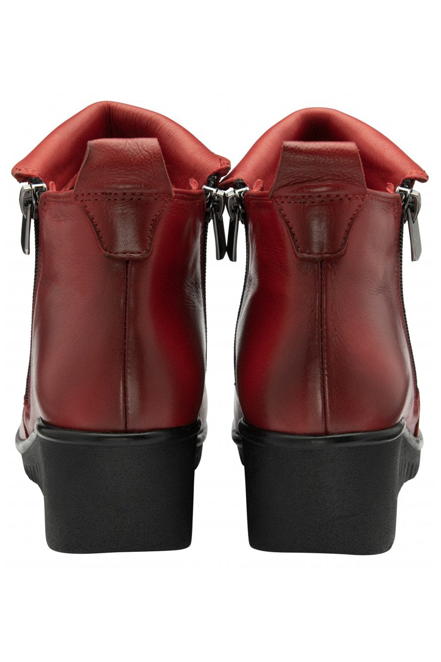 Lotus Leather Cordelia Wedge Ankle Boots Red