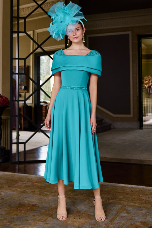 Couture Club Bead & Bow Detail Dress Blue Tiffany Blue 1GP7