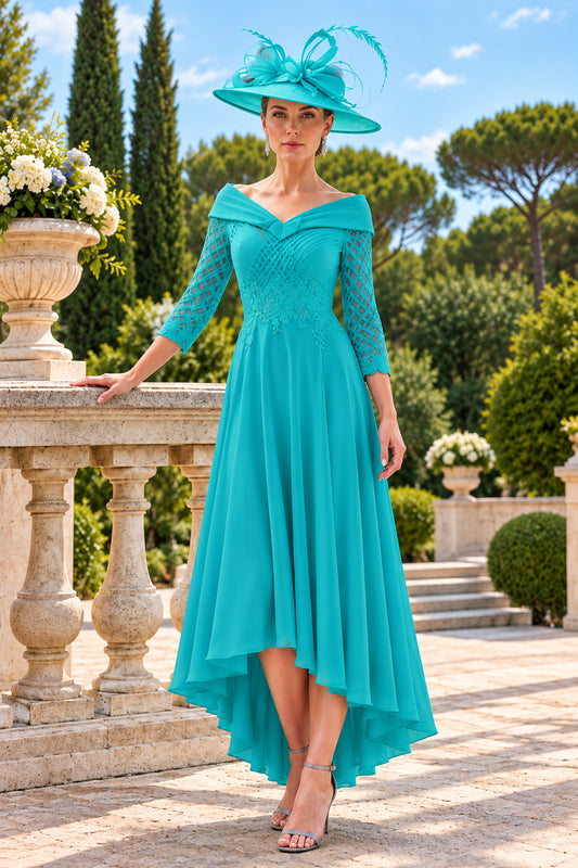Couture Club Linear Detail Fit and Flare Dress - Jade - 7G184