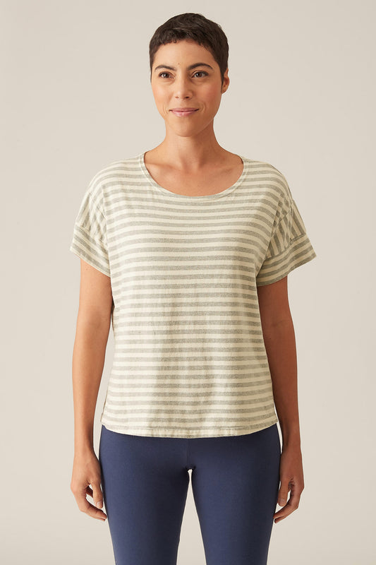Cut Loose Short Sleeve Stripe Top Jicama/Grey 0416417