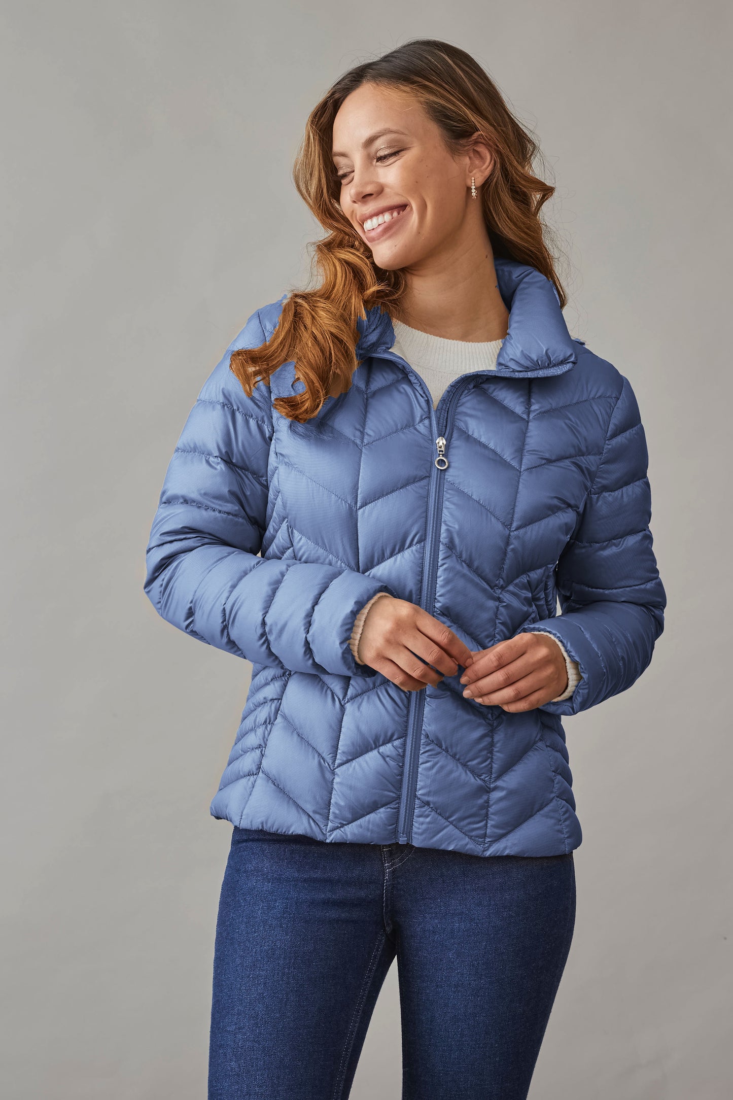 Junge Daisy Light Down Quilted Jacket Ocean 0125-2040-62-58