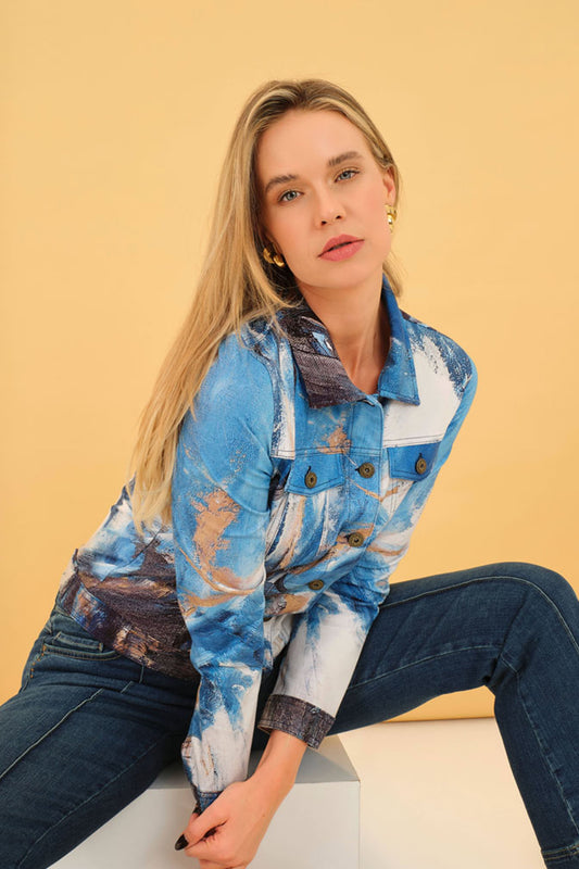 Dolcezza "The Storm" Print Jacket Blue/Multi 75677