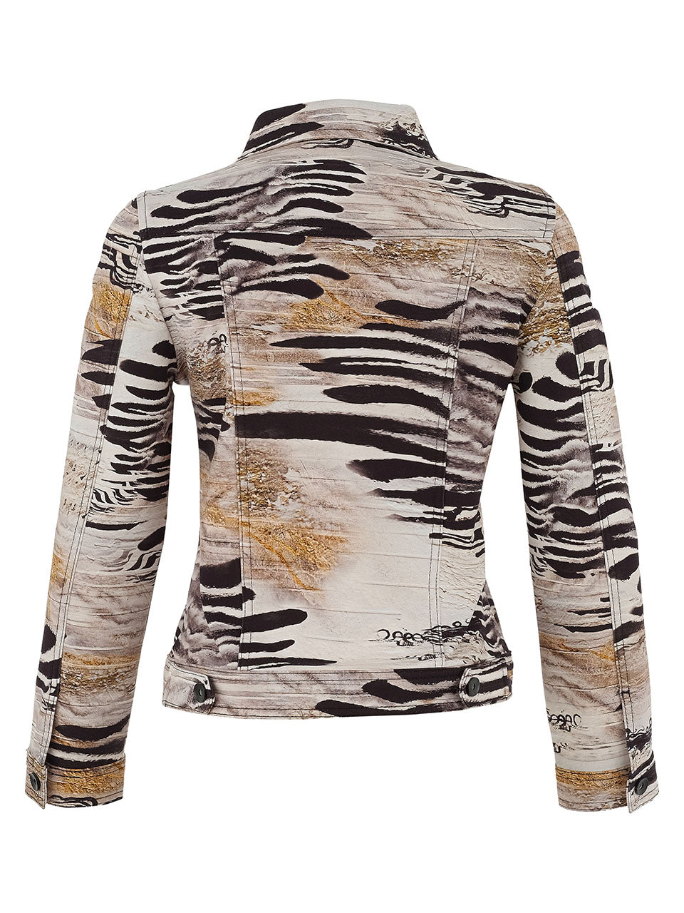 Dolcezza "Unbalanced" Animal Print Jacket Black 75689