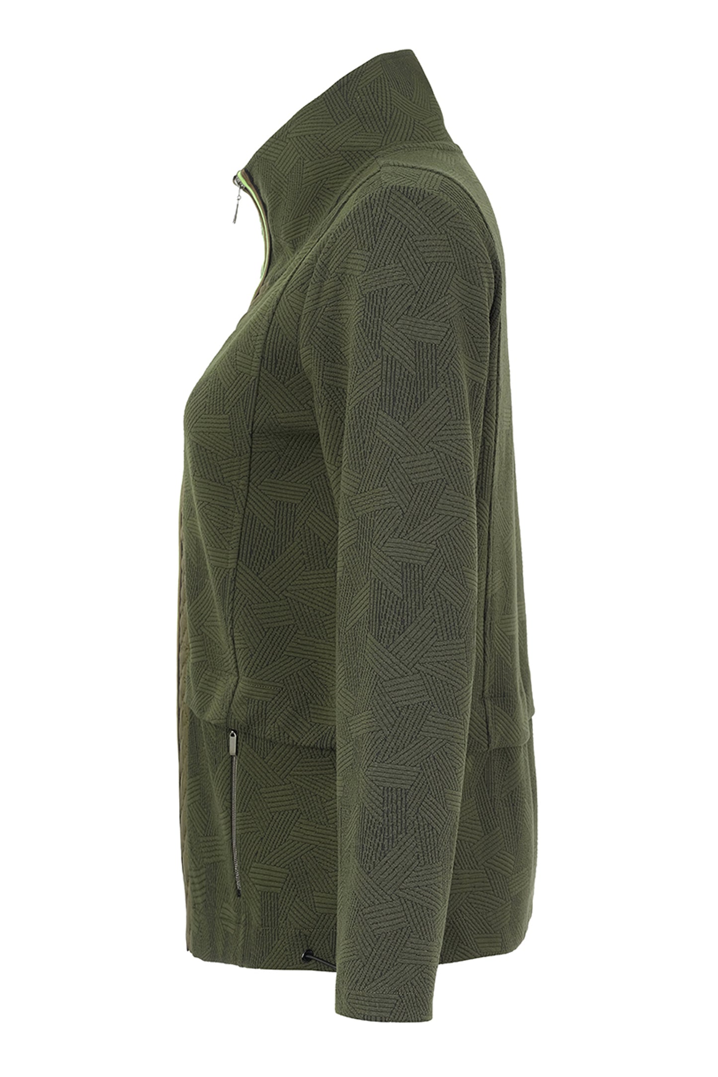Dolcezza Urban Chic Zip Up Sweater Green 76155