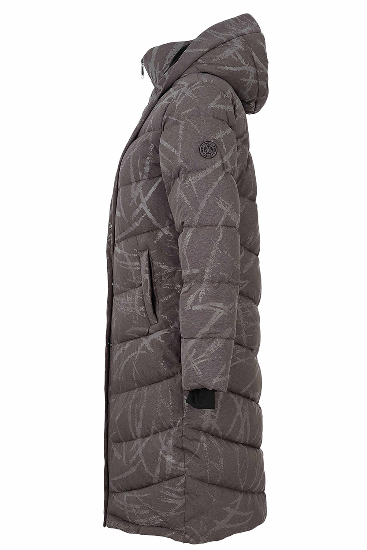 Dolcezza Printed Longline Jacket Charcoal 76809