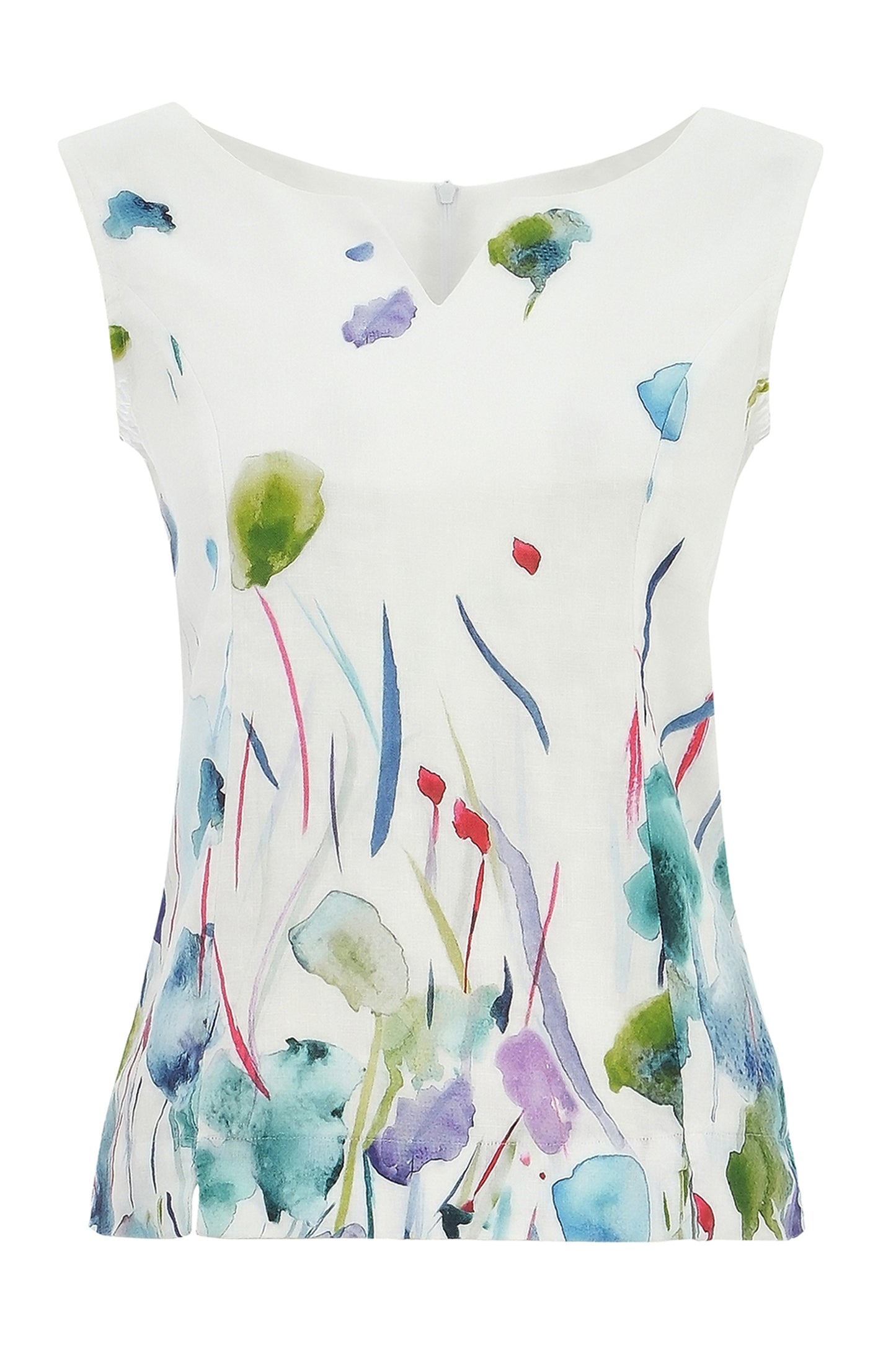 Dolcezza "Misty Blossom" By Majella LeBlanc Floral Linen Top Multi 25780