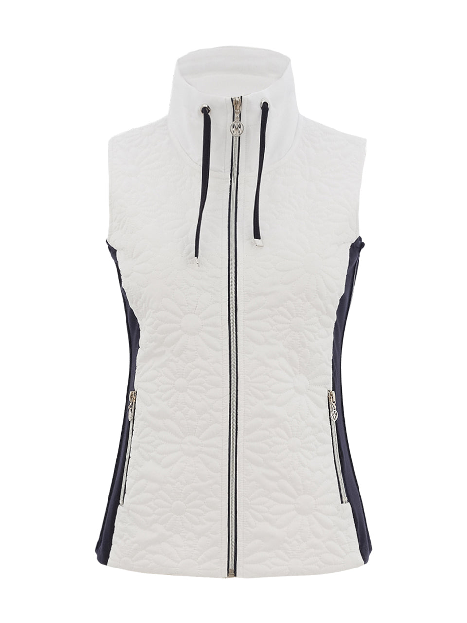 Dolcezza Flower Embossed Gilet White 26105