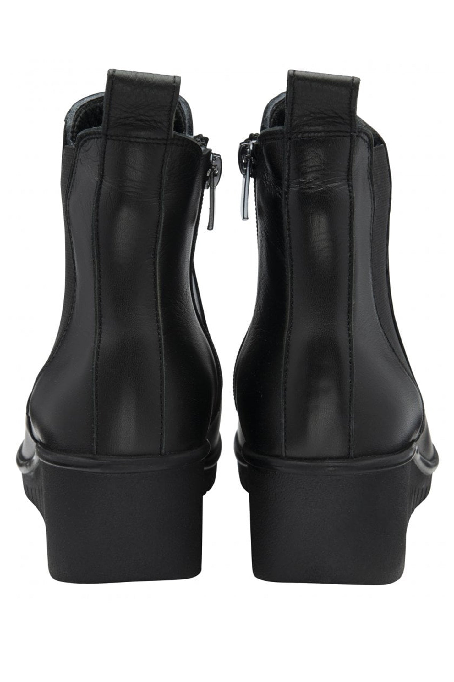Lotus Leather Dresden Wedge Ankle Boots Black