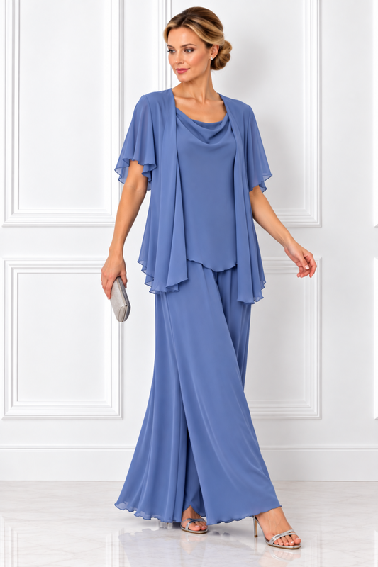 Kirsten Krog Design Three-Piece Trouser Suit Blue - 44711-4086-6200