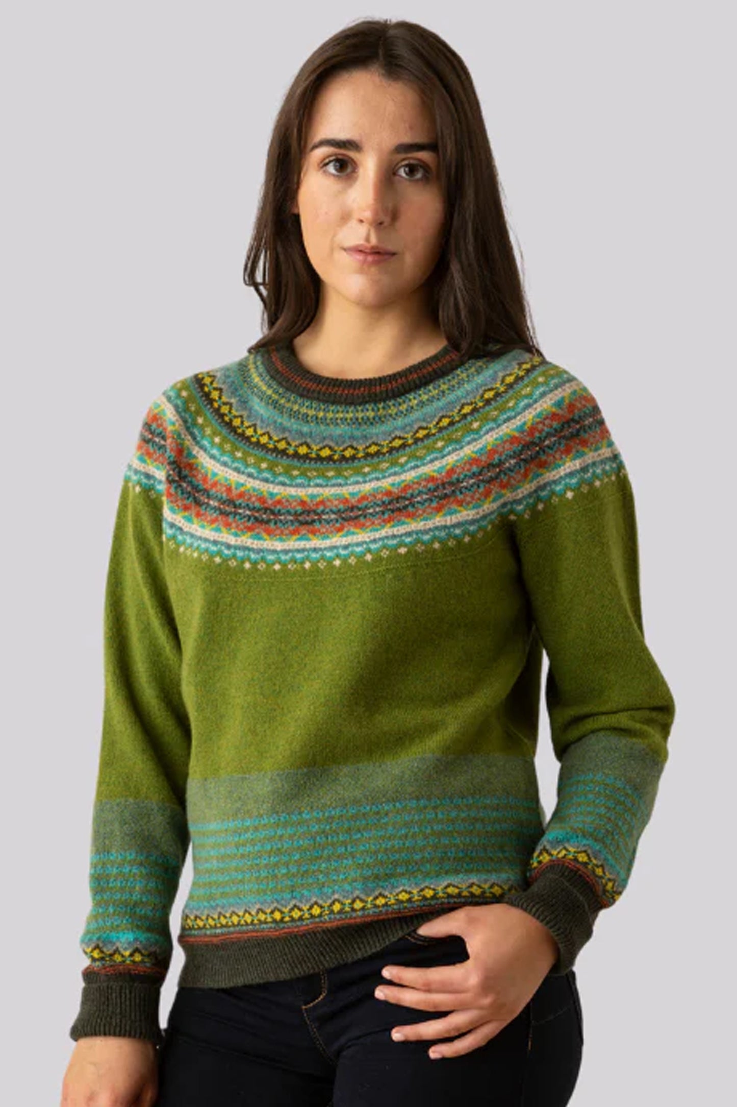 ERIBE Alpine Merino Wool and Angora Sweater Moss P3974
