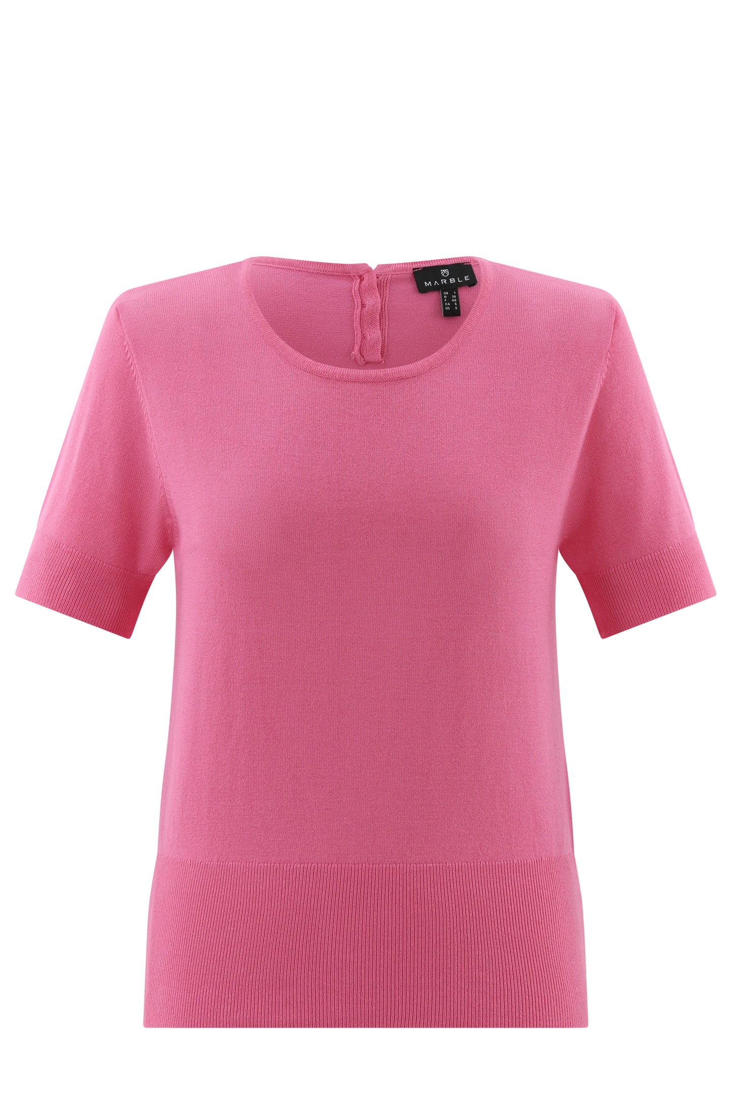 Marble Fine Knit Button Detail Top Pink 7512-194