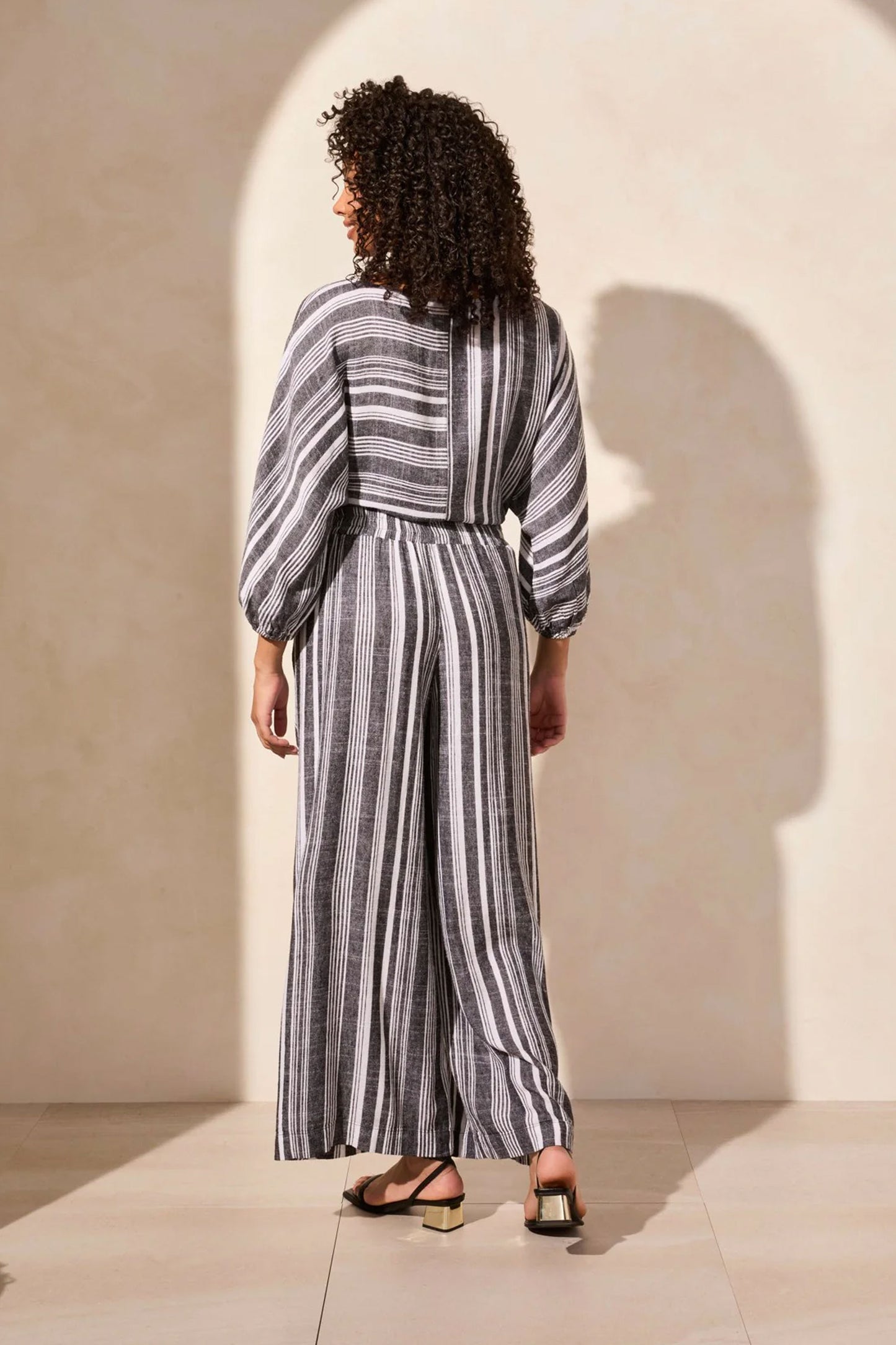 Tribal Flowy Wide Leg Trousers Black 5753O-4400-0002