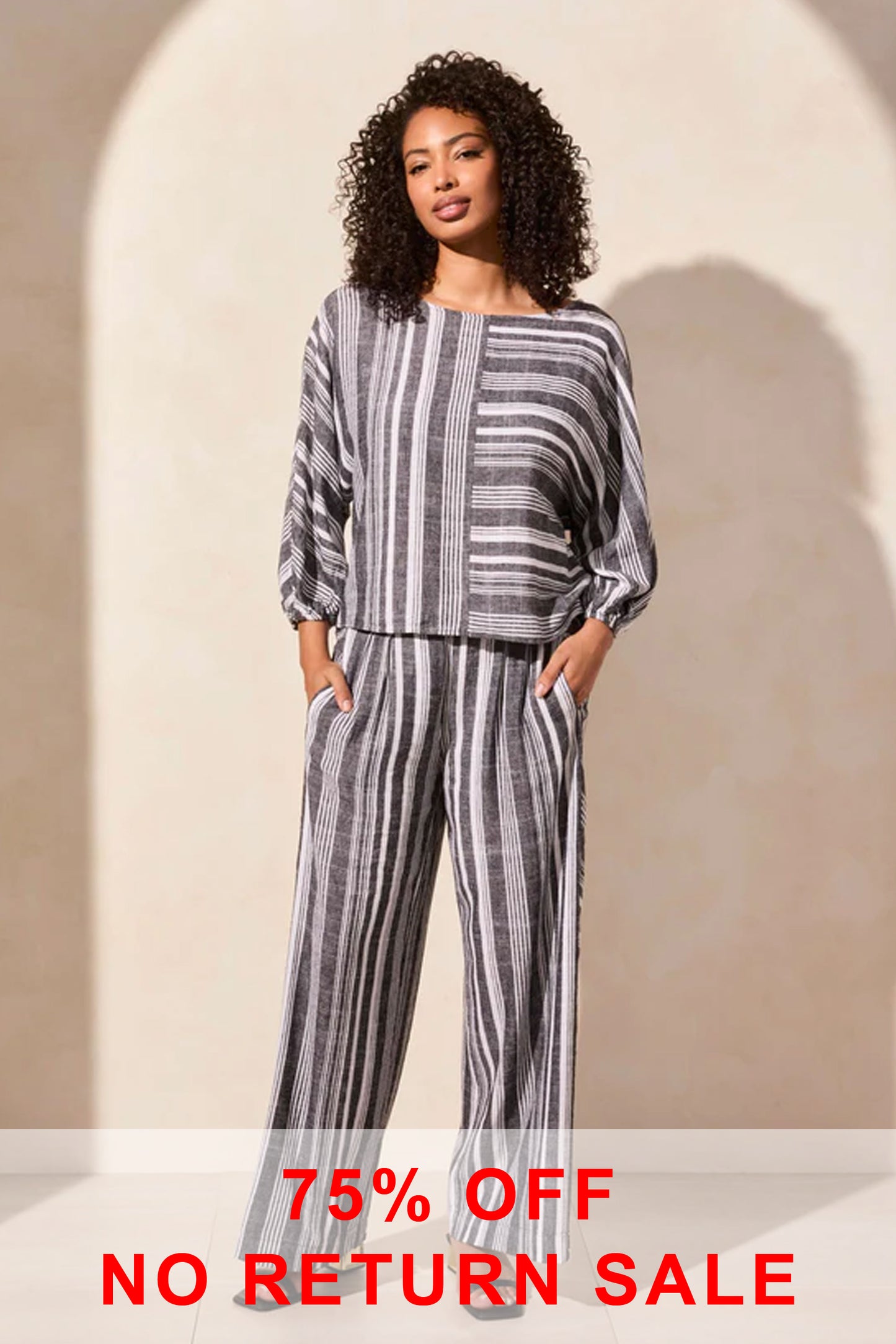 Tribal Flowy Wide Leg Trousers Black 5753O-4400-0002