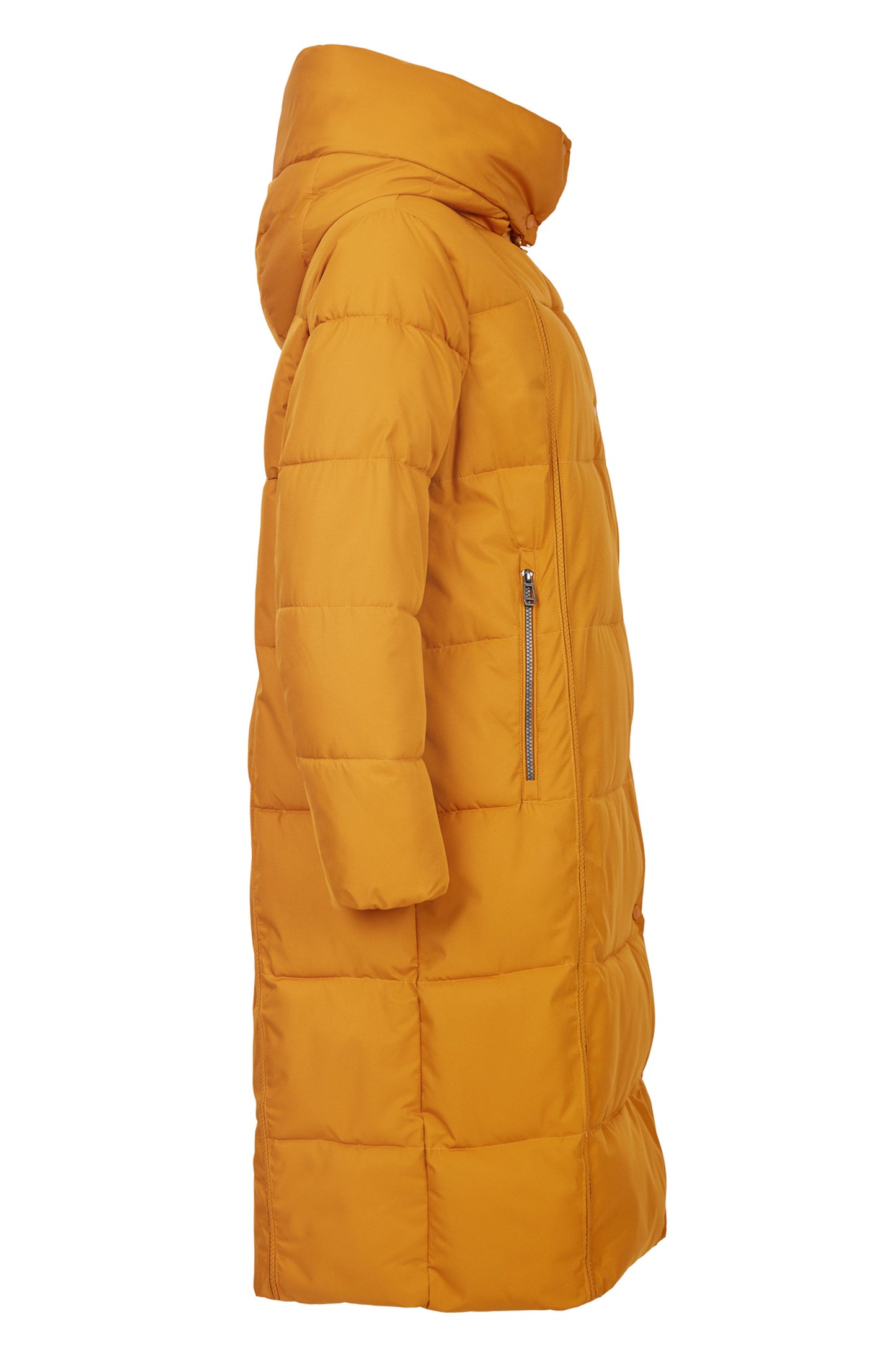 Frandsen Quilted Longline Coat Mustard 306-620-28