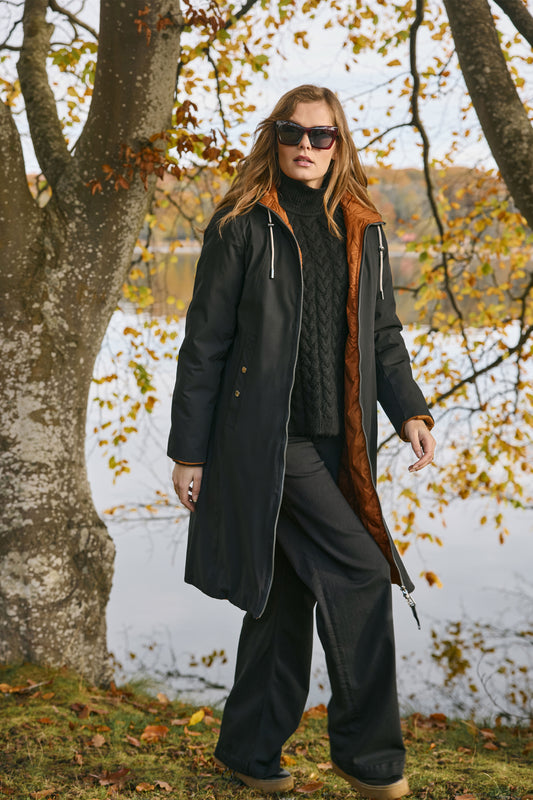Frandsen Reversible Coat Black/Ginger 541-423-9028