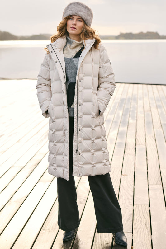 Frandsen Quilted Down Coat Cream 551-576-11