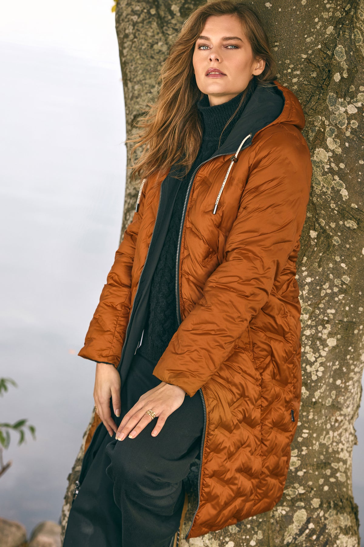 Frandsen Reversible Coat Black/Ginger 541-423-9028