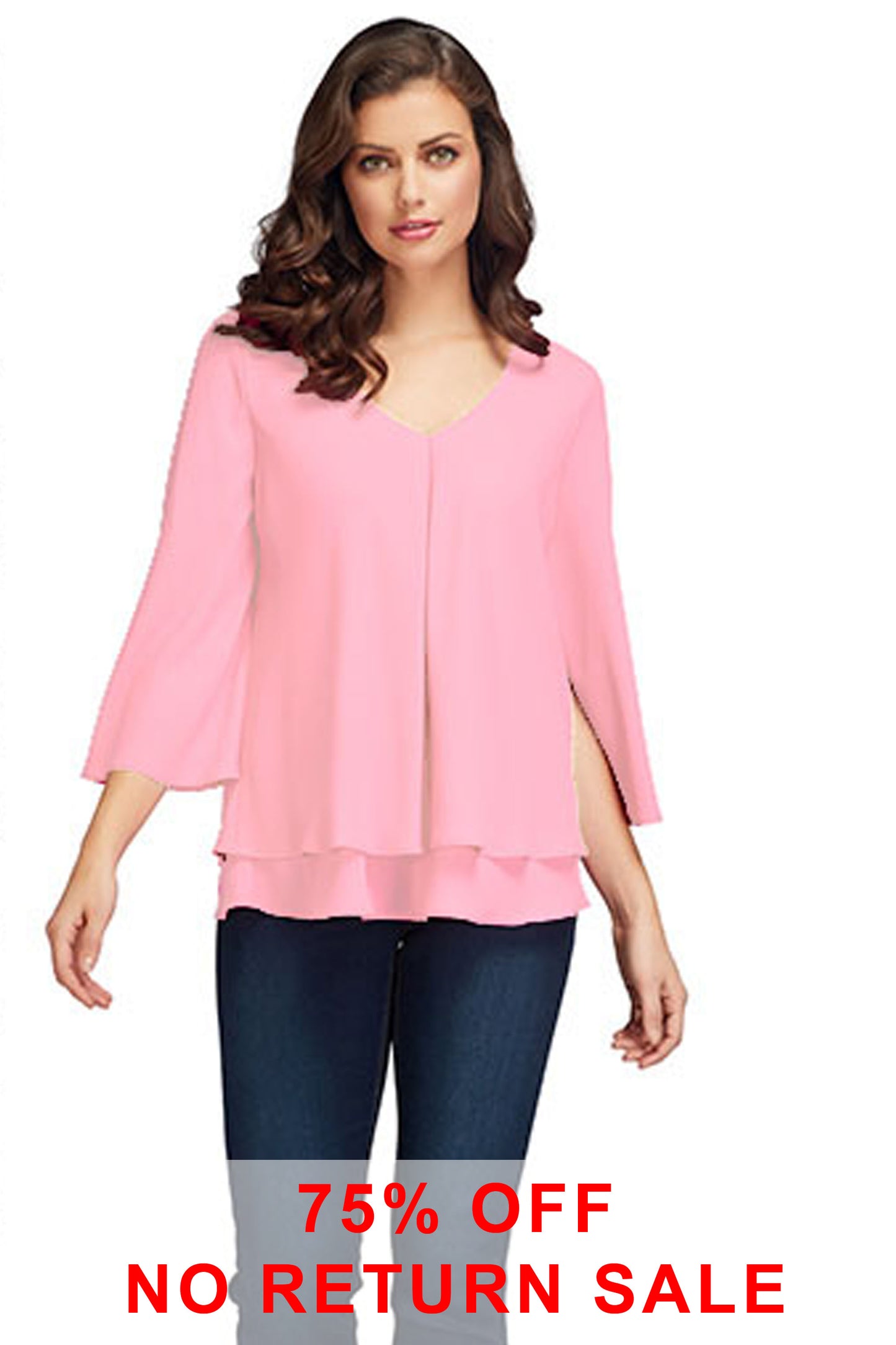 Frank Lyman Double Layer Chiffon Blouse Petal 176335