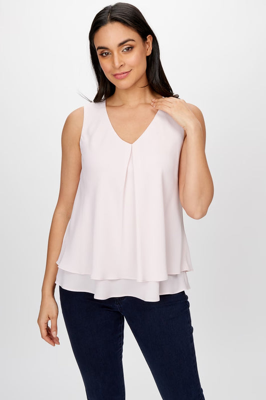 Frank Lyman Double Layer Chiffon Blouse Petal 61175