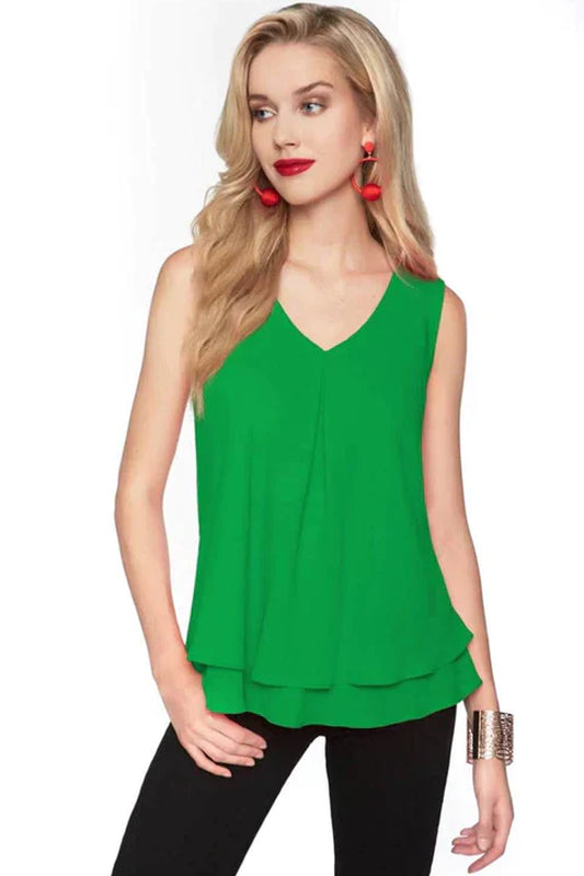 Frank Lyman Double Layer Chiffon Blouse Green 61175
