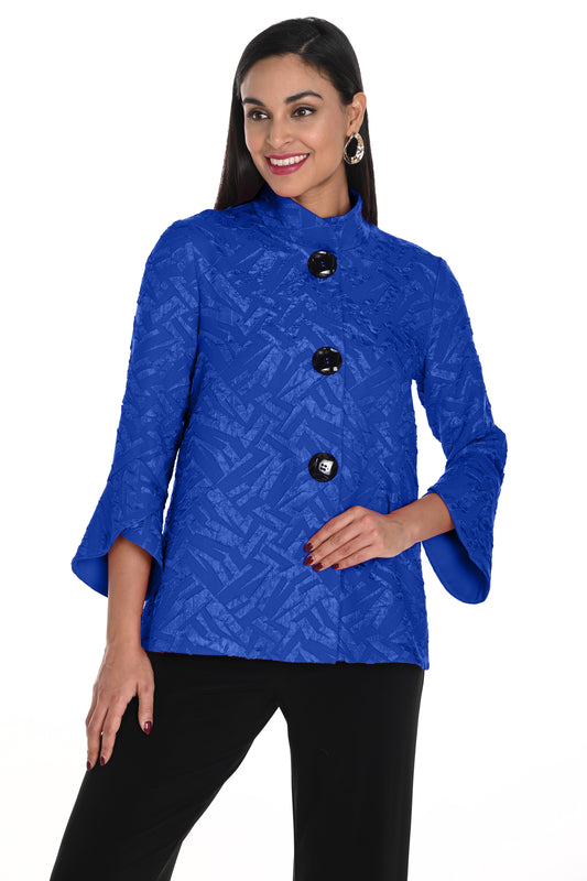 Frank Lyman Embossed Abstract Print Jacket Royal 249293