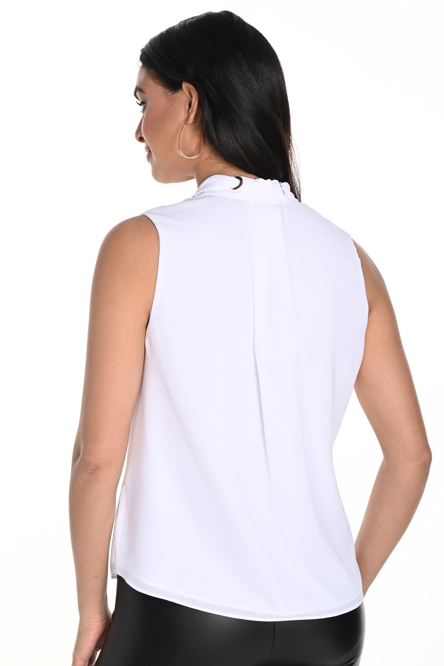 Frank Lyman Sleeveless Keyhole Detail Blouse Off White 243253-207