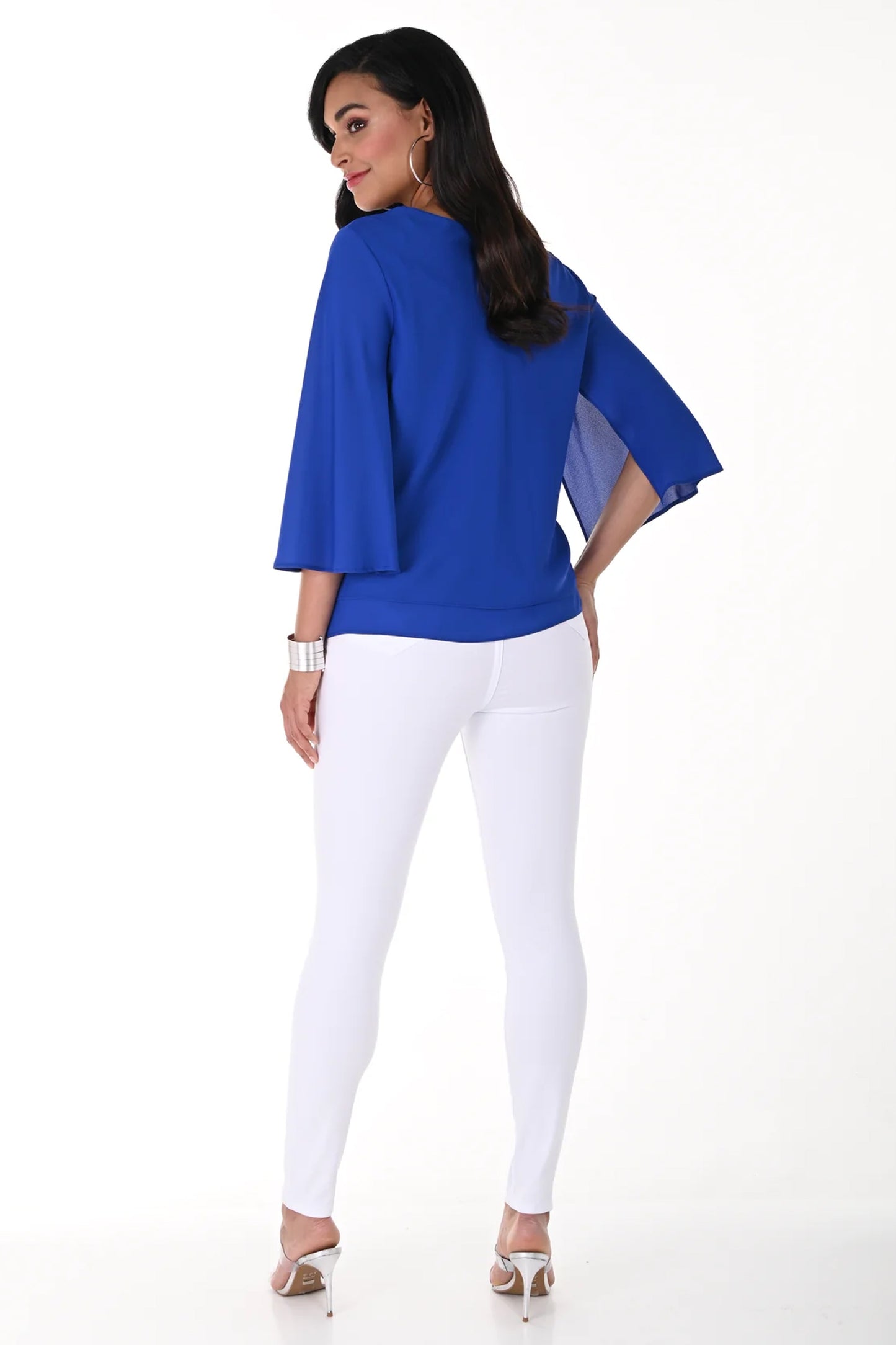 Frank Lyman Double Layer Chiffon Blouse Royal Blue 176335