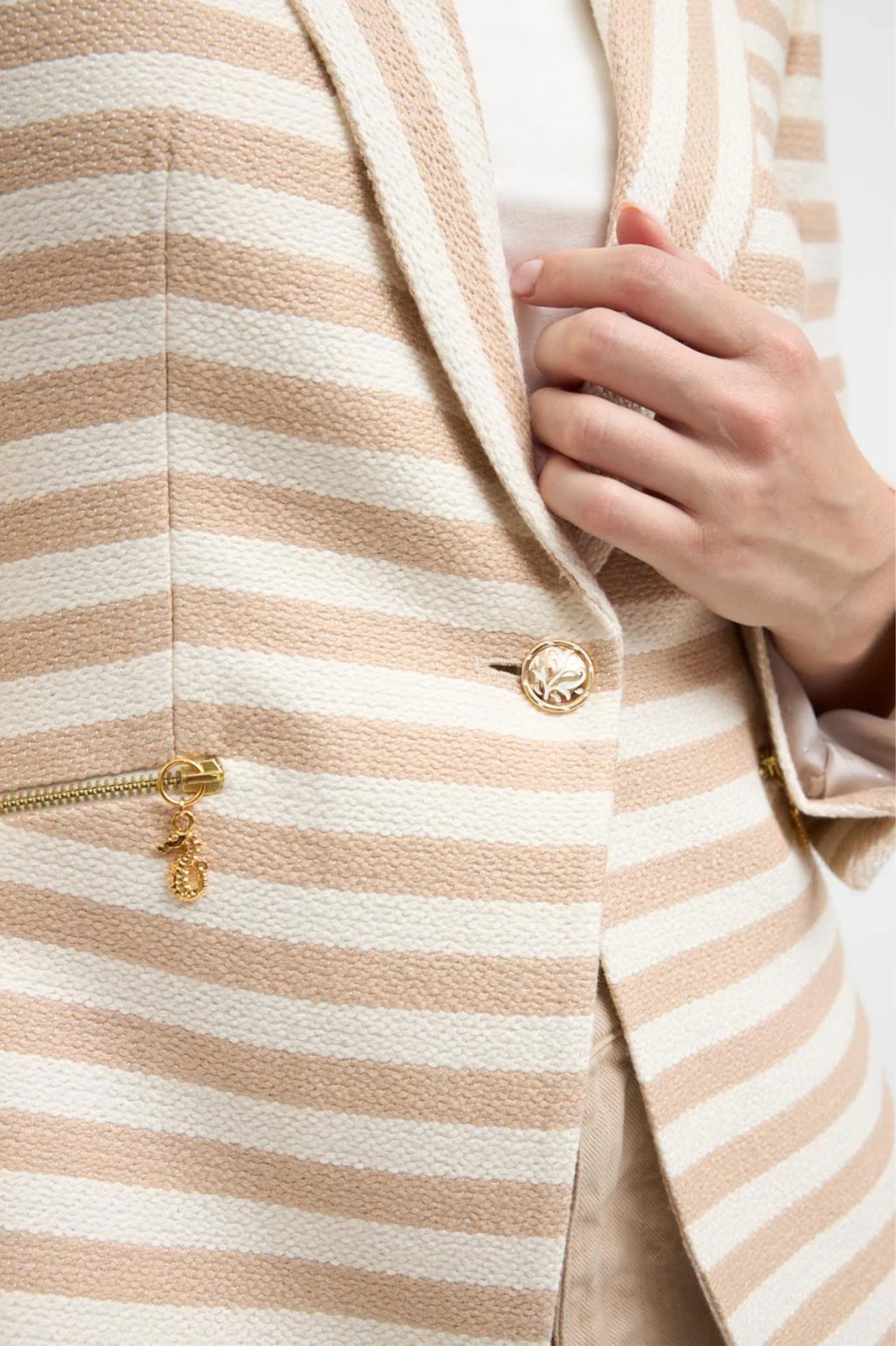 Bariloche Striped Blazer Camel Girasol