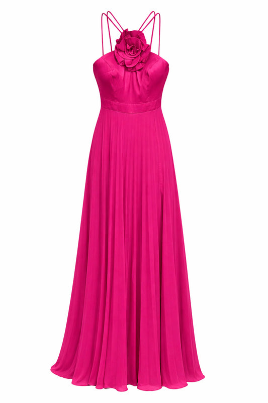 Goddiva London Maxi Dress Magenta DR4242