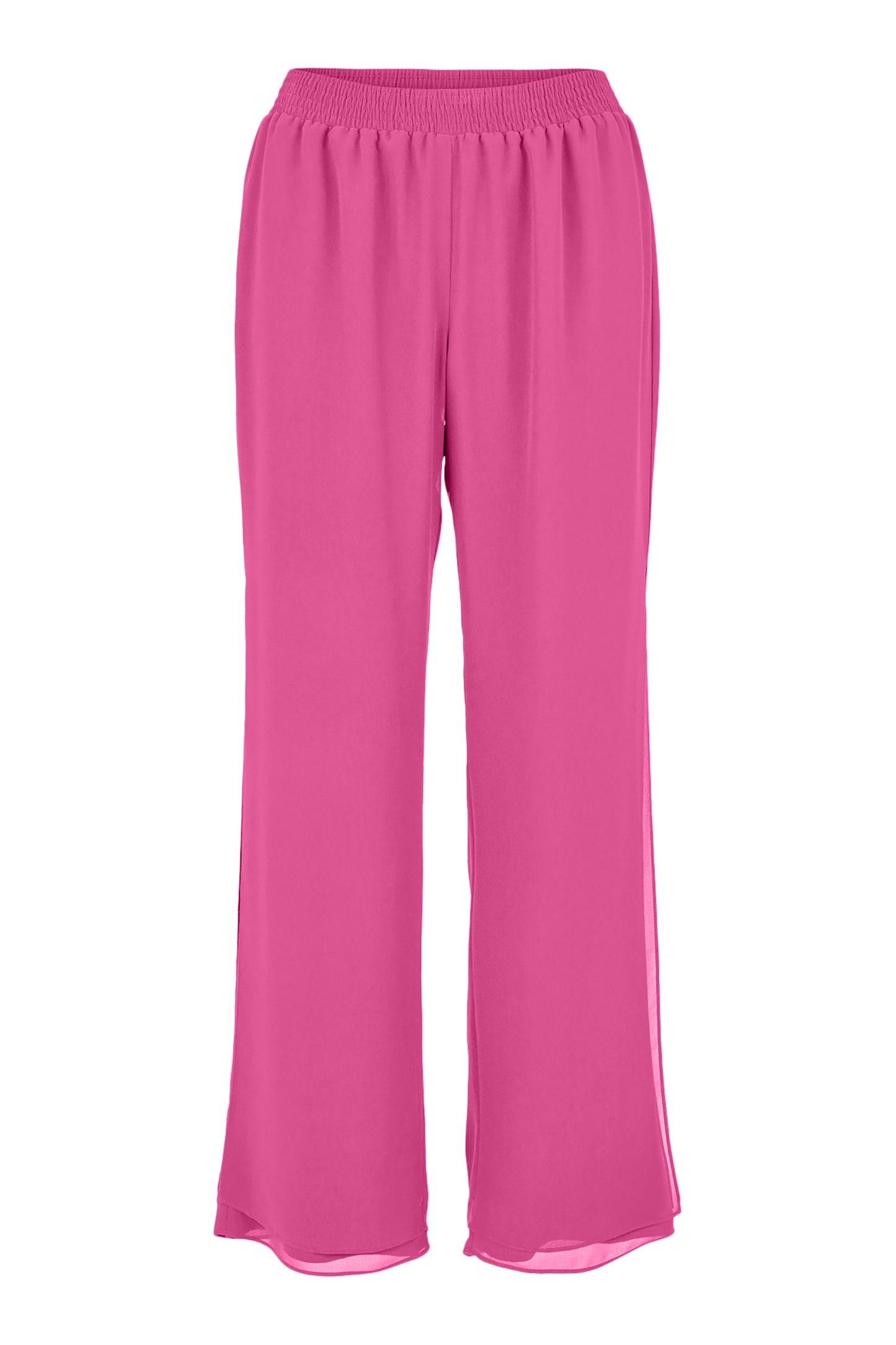 Godske Chiffon Overlay Split Detail Trousers Fuchsia 11200-4086-5505