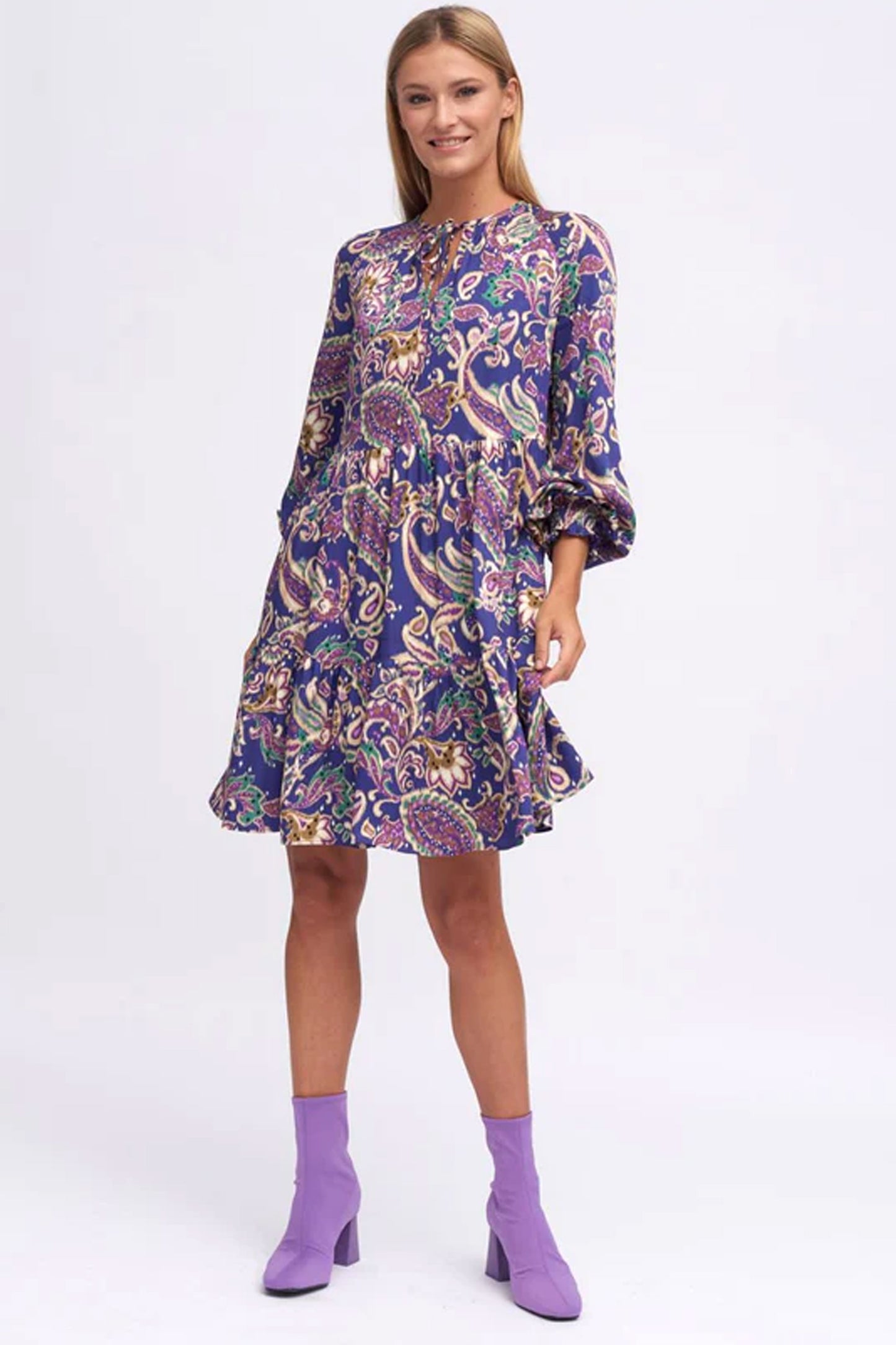 Bariloche Gudar Paisley Print Dress Purple