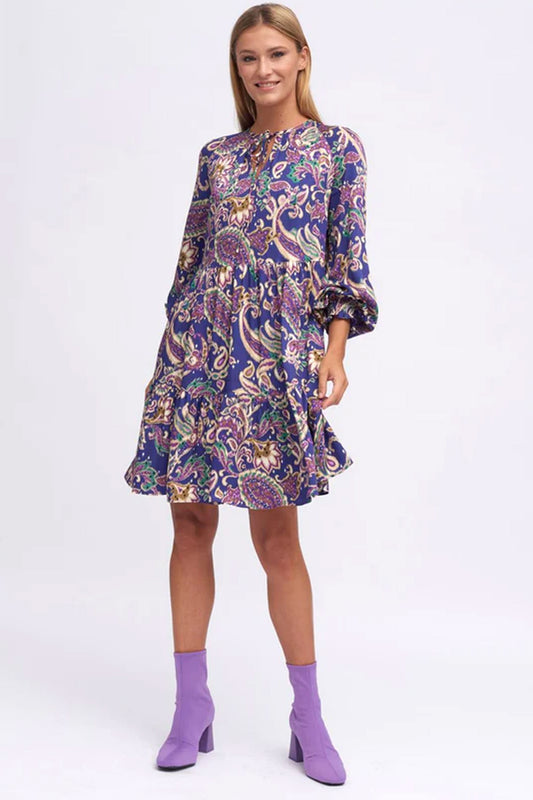 Bariloche Gudar Paisley Print Dress Purple